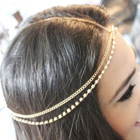 Headband Chaine doré et Strass