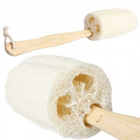 Loofah Exfoliant avec manche en bois