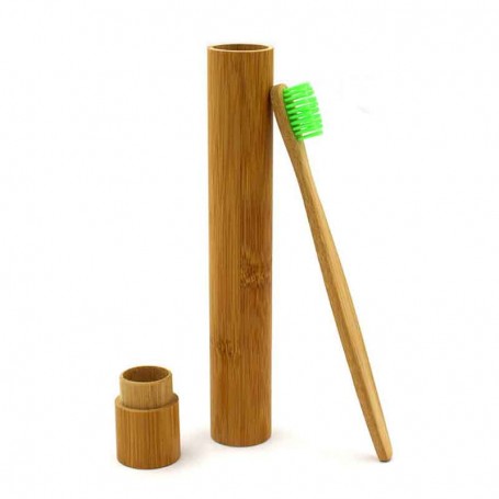 Tube en bambou pour brosse à dents