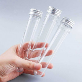 X10 Tubes à essai en plastique avec capsule aluminium